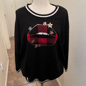 Black Star Lips Crew Torrid Pullover Sweater Size 3X New With Tags
